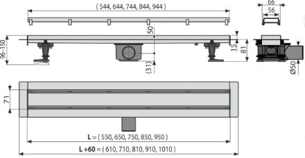 Mutassa a/az AlcaPlast APZ13-DOUBLE9-950 zuhanyfolyóka Fit and Go részleteit Kép AlcaPlast APZ13-DOUBLE9-950 zuhanyfolyóka Fit and Go