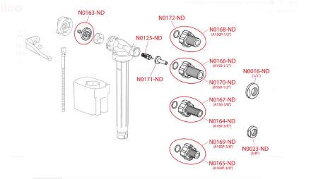 Mutassa a/az Alcaplast A160 3/8  feltöltő szelep részleteit Kép Alcaplast A160 3/8  feltöltő szelep