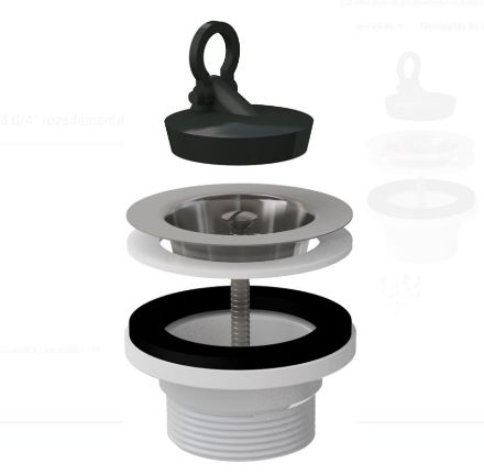 Mutassa a/az Alca Plast A 33 6/4˝ D70  leeresztőszelep részleteit Kép Alca Plast A 33 6/4˝ D70  leeresztőszelep