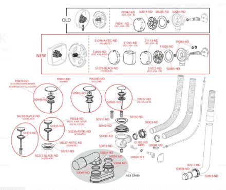 Mutassa a/az Alcaplast A 55 K-80 automata kádszifon részleteit Kép Alcaplast A 55 K-80 automata kádszifon