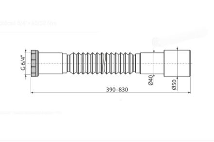 Mutassa a/az AlcaPlast A 780  6/4˝ x 40/50 Jollyflex, 390mm <---> 830mm, fém hollandival részleteit Kép AlcaPlast A 780  6/4˝ x 40/50 Jollyflex, 390mm <---> 830mm, fém hollandival