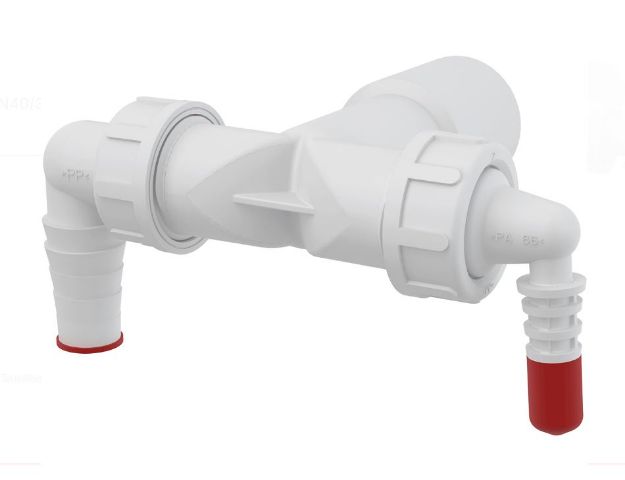Kép Alca Plast P156Z Dupla tömlő csonk DN40/32 visszacsapó szelepekkel