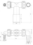 Kép Alca Plast P156Z Dupla tömlő csonk DN40/32 visszacsapó szelepekkel