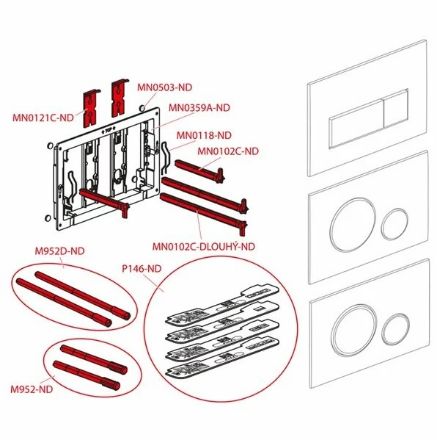 Mutassa a/az AlcaPlast M 570 THIN Nyomólap, fehér részleteit Kép AlcaPlast M 570 THIN Nyomólap, fehér