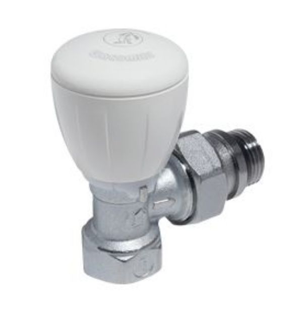 Kép Giacomini R421TG 1/2" radiátorszelep, sarok, kézi forgatógombos, acélcsőhöz (R421X133)