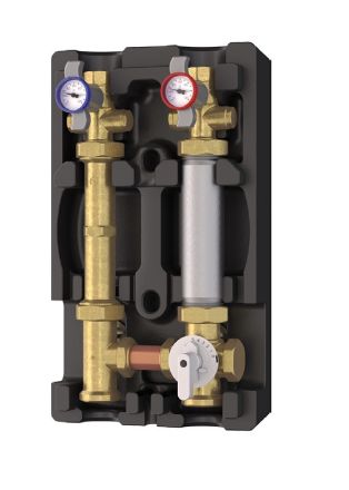 Mutassa a/az Giacomini R586RY112 hidraulikus blokk, 1˝ Kevert kőr, motoros, motor és szivattyú nélkül, szigetelve, hőmérőkkel részleteit Kép Giacomini R586RY112 hidraulikus blokk, 1˝ Kevert kőr, motoros, motor és szivattyú nélkül, szigetelve, hőmérőkkel