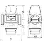 Kép Esbe VTA321/1/2" 35-60°C termikus keverőszelep, BM (kvs=1,5)