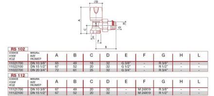 Mutassa a/az Luxor 1/2˝RS112 kéziállítású  rad.szelep, sarok, műa./rézcsőhöz (24x19) részleteit Kép Luxor 1/2˝RS112 kéziállítású  rad.szelep, sarok, műa./rézcsőhöz (24x19)