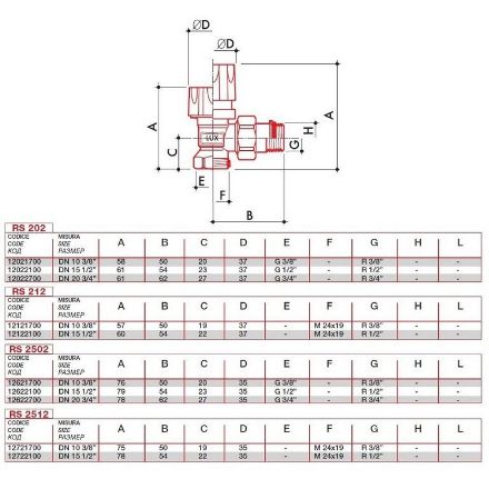 Mutassa a/az Luxor 3/4˝ RS202 termosztatikus rad.szelep, sarok, kézikerékkel részleteit Kép Luxor 3/4˝ RS202 termosztatikus rad.szelep, sarok, kézikerékkel