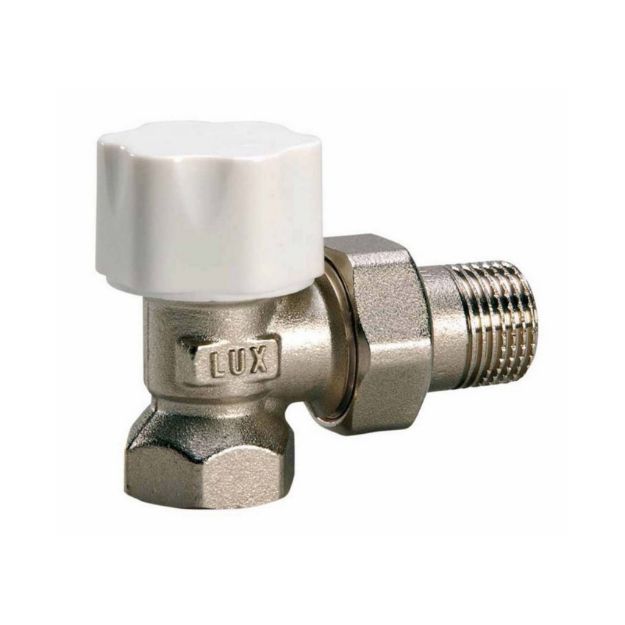 Kép Luxor 1/2˝ RS212 termosztatikus rad.szelep, sarok, kézikerékkel, műa./rézcsőhöz (24x19)