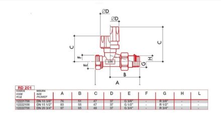 Mutassa a/az Luxor 3/4˝ RD201 termosztatikus rad.szelep, egyenes, kézikerékkel részleteit Kép Luxor 3/4˝ RD201 termosztatikus rad.szelep, egyenes, kézikerékkel