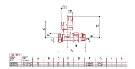 Mutassa a/az Luxor 1/2˝*(24x19) RD211 termosztatikus rad.szelep, egyenes, kézikerékkel, műa./rézcsőhöz (24x19) részleteit Kép Luxor 1/2˝*(24x19) RD211 termosztatikus rad.szelep, egyenes, kézikerékkel, műa./rézcsőhöz (24x19)