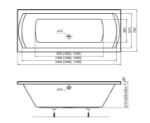 Kép Cube PLUS akril fürdőkád 170x70cm lábbal, 5mm-es akril!