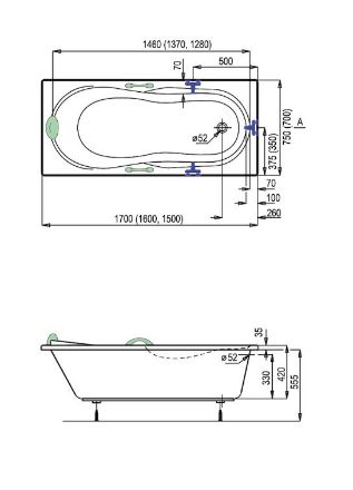 Mutassa a/az Starlette PLUS 160x70cm akryl fürdőkád lábbal (5mm-es akryl) részleteit Kép Starlette PLUS 160x70cm akryl fürdőkád lábbal (5mm-es akryl)