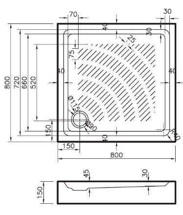 Mutassa a/az Multi akril zuhanytálca 80x80cm-es szögletes  részleteit Kép Multi akril zuhanytálca 80x80cm-es szögletes