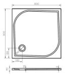 Kép Anima 90x90cm-es szögletes akryl zuhanytálca lapos kivitel