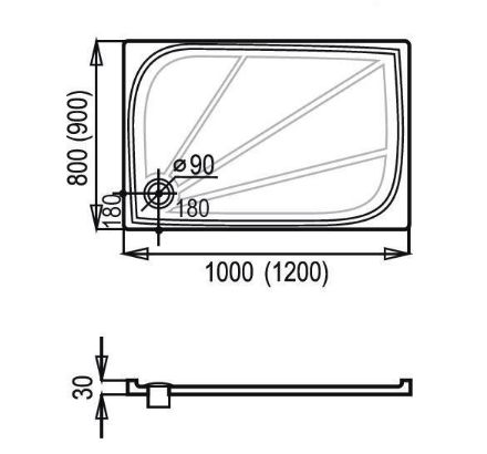 Mutassa a/az Anima 100x80cm-es szögletes műmárvány zuhanytálca részleteit Kép Anima 100x80cm-es szögletes műmárvány zuhanytálca
