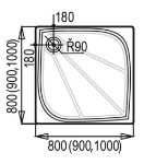 Kép Anima 100x100cm-es szögletes műmárvány zuhanytálca