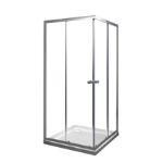 Kép Szögletes zuhanykabin két tolóajtós, króm kerettel, transparent üveggel 80cm