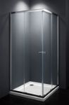 Kép Szögletes zuhanykabin két tolóajtós, króm kerettel, transparent üveggel 80cm