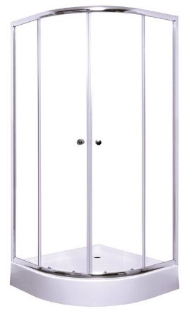 Mutassa a/az Íves zuhanykabin két tolóajtós, króm kerettel, transparent üveggel 80cm részleteit Kép Íves zuhanykabin két tolóajtós, króm kerettel, transparent üveggel 80cm