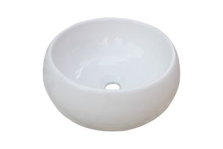 Mutassa a/az NIDO bútorra építhető kerek mosdó 39,5x39,5cm, ráépíthető kivitel részleteit Kép NIDO bútorra építhető kerek mosdó 39,5x39,5cm, ráépíthető kivitel