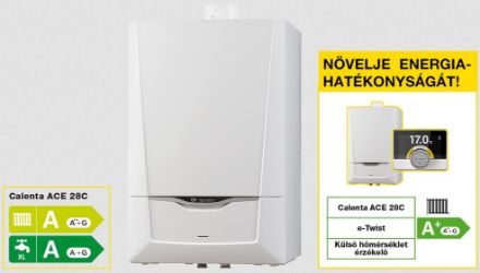 Mutassa a/az Remeha Calenta ACE 28C kondenzációs kombi falikazán részleteit Kép Remeha Calenta ACE 28C kondenzációs kombi falikazán