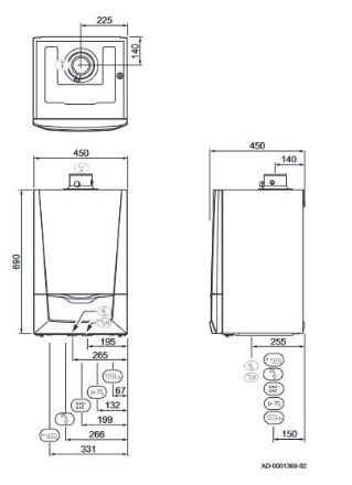 Mutassa a/az Remeha Calenta ACE 28C kondenzációs kombi falikazán részleteit Kép Remeha Calenta ACE 28C kondenzációs kombi falikazán