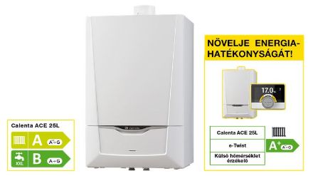 Mutassa a/az Remeha Calenta ACE 25L kondenzációs falikazán, beépített tárolós részleteit Kép Remeha Calenta ACE 25L kondenzációs falikazán, beépített tárolós