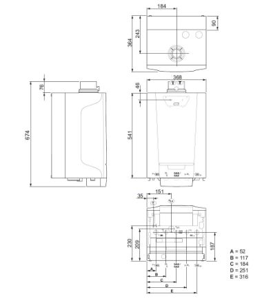 Mutassa a/az Remeha Tzerra ACE 24DS kondenzációs fűtő falikazán 24kW részleteit Kép Remeha Tzerra ACE 24DS kondenzációs fűtő falikazán 24kW