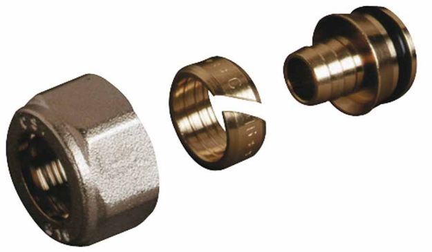 Kép Luxor műanyagcső csatlakozó D17x2mm-es műanyagcsövekhez TP95