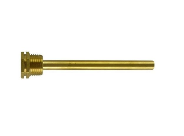 Kép Merülőhüvely, esztergált, 1/2"-200mm, D8mm belső átmérő, sárgaréz