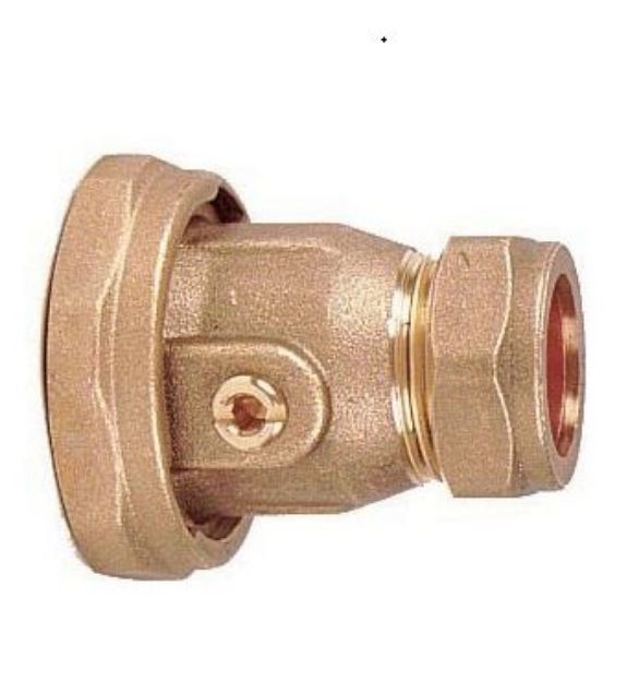 Kép Szivattyú-csatlakozó golyóscsap 6/4"-22mm, sárgaréz