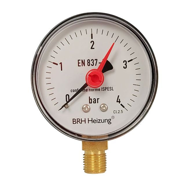 Kép Alsó csatlakozású nyomásmérő D63mm, 1/4", 0-4bar