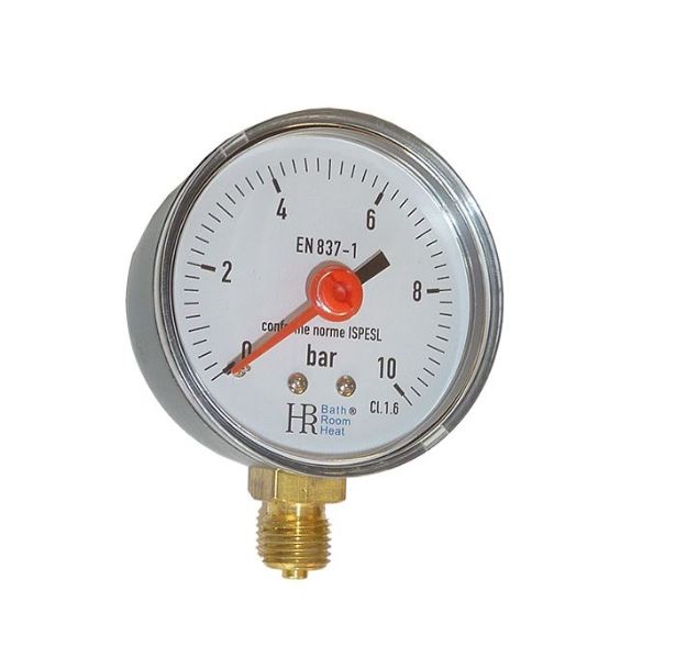 Kép Alsó csatlakozású nyomásmérő D63mm, 1/4", 0-10bar