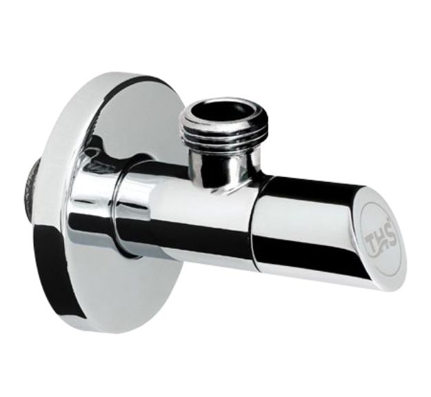 Kép 1/2˝-3/4˝ krómozott design mosógép töltő sarokszelep, kerek