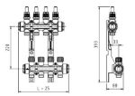 Kép Technopolimer áramlásmérős szintosztó mennyezetfűtéshez, 10+10 kör G3/4" Eurokonus, 1"