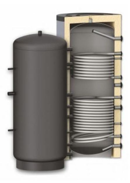 Kép Sunsystem PR 300 puffertároló 300 l. 2 csőkígyóval, szigeteléssel