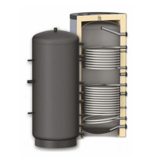 Kép Sunsystem PR2 800 puffertároló 800 l. 2 csőkígyóval, szigeteléssel