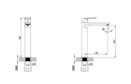 Mutassa a/az Wellis Cosmo magas mosdó csaptelep részleteit Kép Wellis Cosmo magas mosdó csaptelep