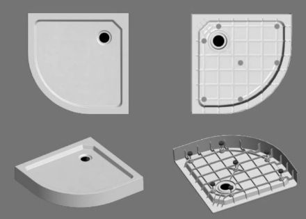 Mutassa a/az Wellis Zuhanytálca íves, magas - 90x90x15 cm, lefolyóval részleteit Kép Wellis Zuhanytálca íves, magas - 90x90x15 cm, lefolyóval