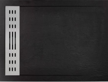 Mutassa a/az Wellis Ergo fekete kőhatású műmárvány zuhanytálca, 120x90, lefolyóráccsal részleteit Kép Wellis Ergo fekete kőhatású műmárvány zuhanytálca, 120x90, lefolyóráccsal