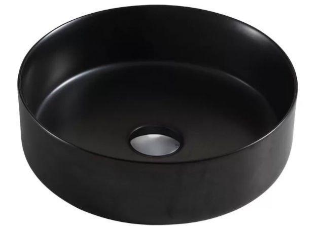 Kép Wellis Rose Black matt fekete pultra építhető kerámia mosdó