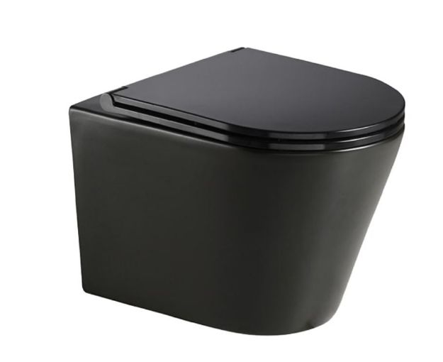 Kép Wellis Clement Black matt fekete fali WC