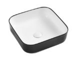 Kép Wellis Azalea matt fekete-fehér pultra építhető porcelán mosdó