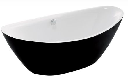 Mutassa a/az Wellis Arezzo Black szabadon álló kád fekete külsővel részleteit Kép Wellis Arezzo Black szabadon álló kád fekete külsővel