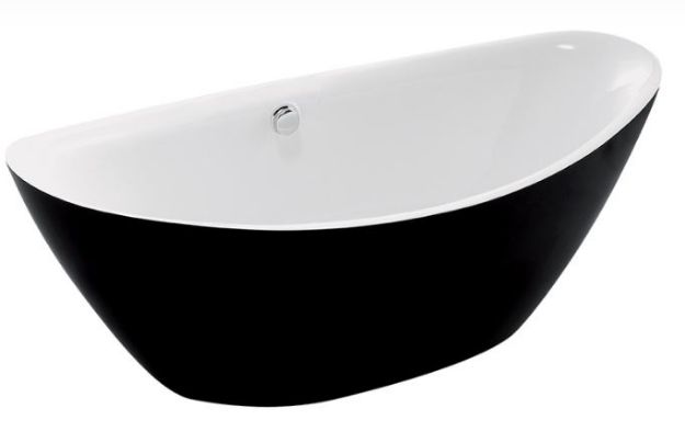 Kép Wellis Arezzo Black szabadon álló kád fekete külsővel