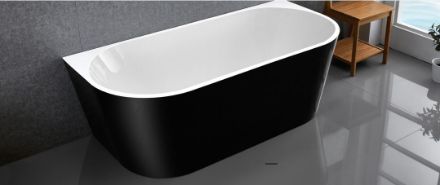 Mutassa a/az Wellis Calabria Black  170x80x58 cm, szabadon álló kád fekete külsővel részleteit Kép Wellis Calabria Black  170x80x58 cm, szabadon álló kád fekete külsővel