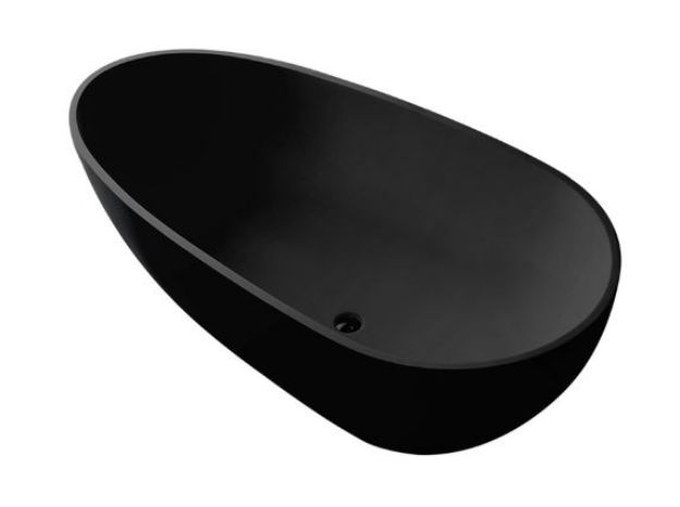 Kép Wellis Soul Matt Black 167x5x85 cm, öntöttmárvány szabadon álló kád
