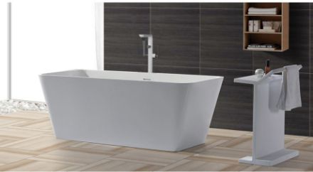 Mutassa a/az Wellis Carib Matt White öntöttmárvány szabadon álló kád 167x85x53 cm részleteit Kép Wellis Carib Matt White öntöttmárvány szabadon álló kád 167x85x53 cm